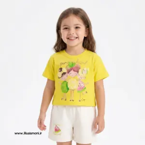 تیشرت و شلوارک دخترانه طرح summer